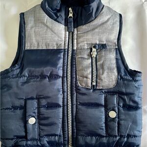 Stylish Navy and Gray Kids Puffer Vest